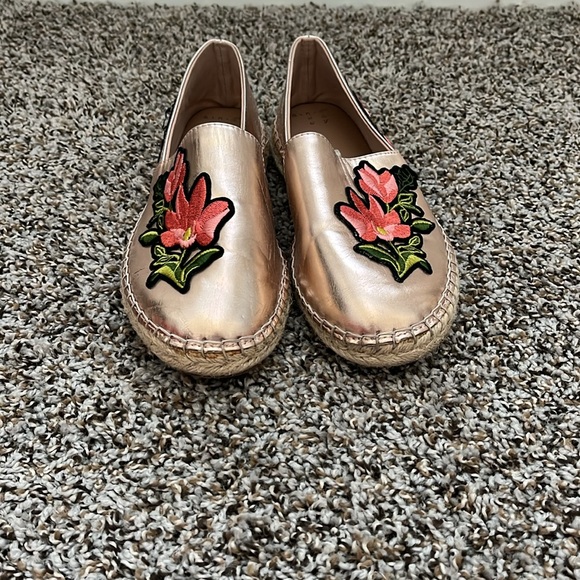 Rose Gold Floral Espadrilles - Picture 3 of 3